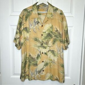 Tommy‎ Bahama Silk Blend Hawaiian Shirt Tropical Floral Button Up Menswear XL